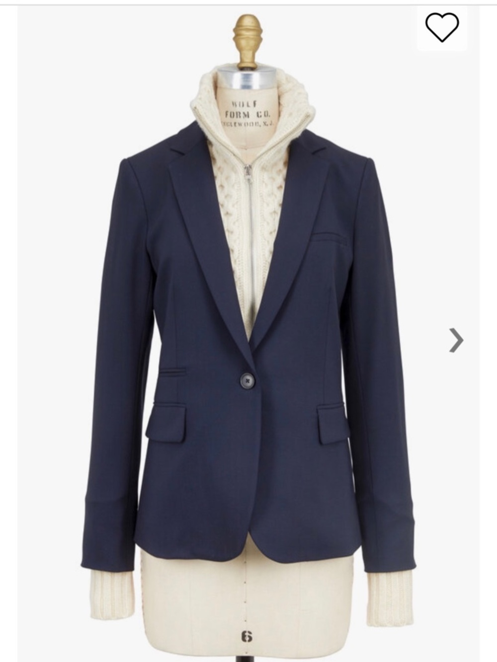 Veronica Beard Navy Blue Wool Blaze & Upstate Knit Dickey AND CUFFS